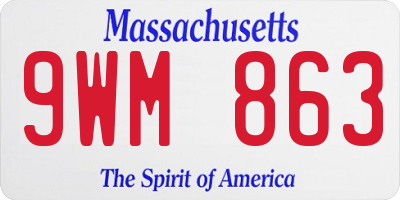 MA license plate 9WM863