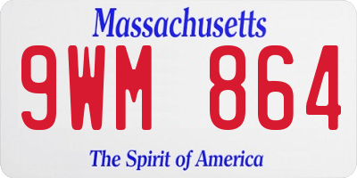 MA license plate 9WM864