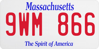 MA license plate 9WM866