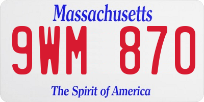 MA license plate 9WM870