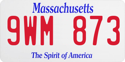 MA license plate 9WM873