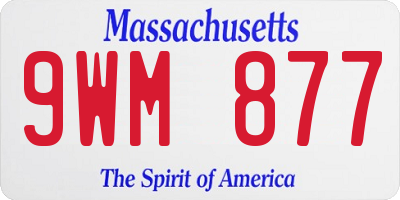 MA license plate 9WM877