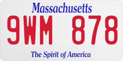MA license plate 9WM878