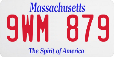 MA license plate 9WM879