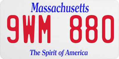 MA license plate 9WM880
