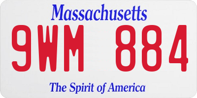MA license plate 9WM884