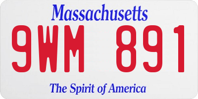 MA license plate 9WM891