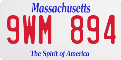 MA license plate 9WM894