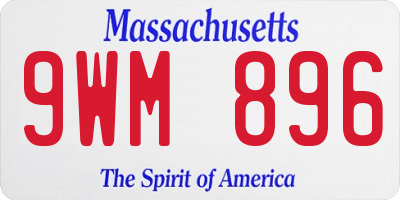 MA license plate 9WM896