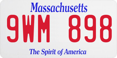 MA license plate 9WM898