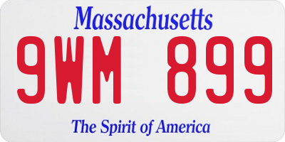MA license plate 9WM899