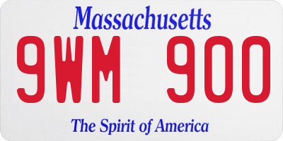 MA license plate 9WM900