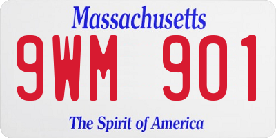 MA license plate 9WM901