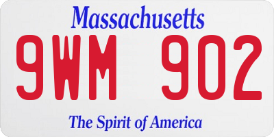 MA license plate 9WM902