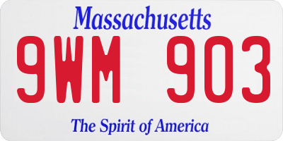 MA license plate 9WM903
