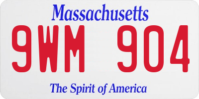 MA license plate 9WM904