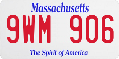 MA license plate 9WM906