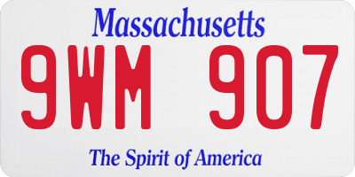 MA license plate 9WM907