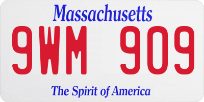 MA license plate 9WM909