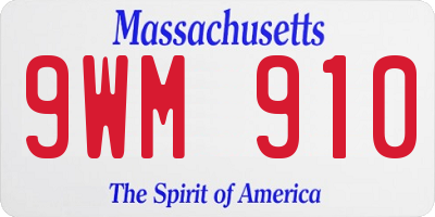 MA license plate 9WM910