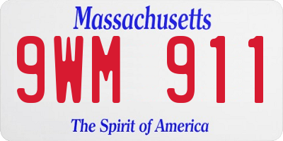 MA license plate 9WM911