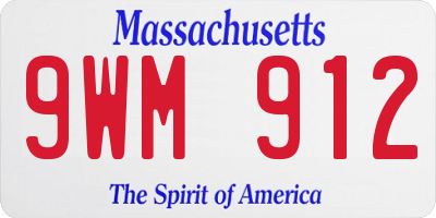 MA license plate 9WM912