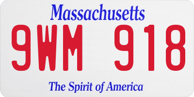 MA license plate 9WM918
