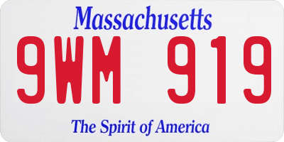 MA license plate 9WM919