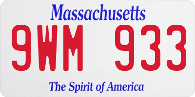 MA license plate 9WM933