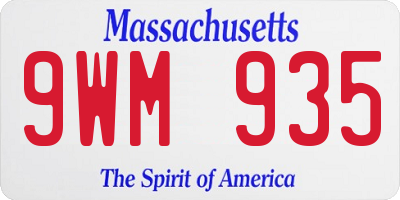 MA license plate 9WM935