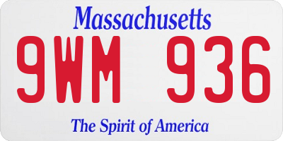 MA license plate 9WM936