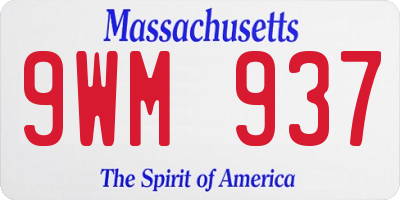 MA license plate 9WM937