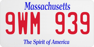 MA license plate 9WM939