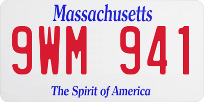 MA license plate 9WM941