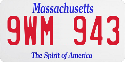 MA license plate 9WM943