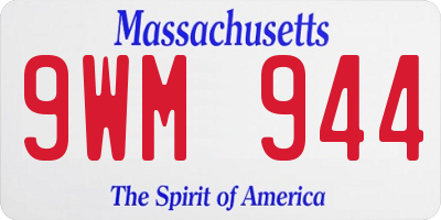 MA license plate 9WM944