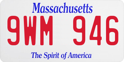 MA license plate 9WM946