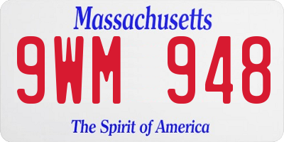 MA license plate 9WM948