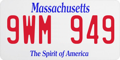MA license plate 9WM949
