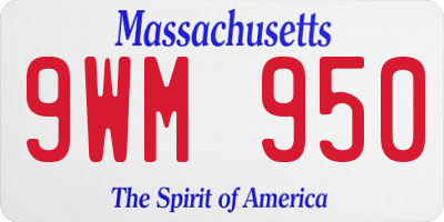 MA license plate 9WM950