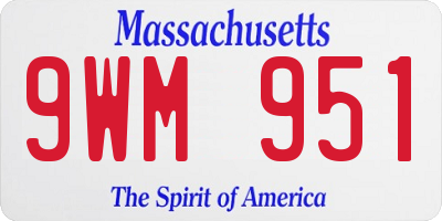 MA license plate 9WM951