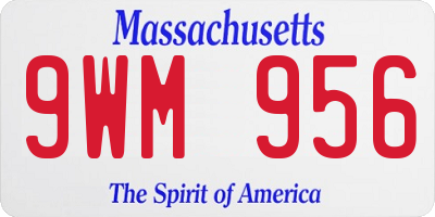 MA license plate 9WM956