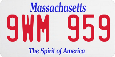 MA license plate 9WM959