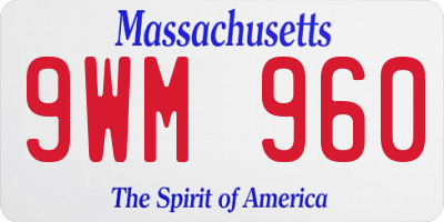 MA license plate 9WM960