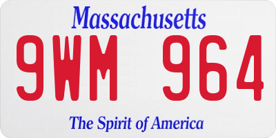 MA license plate 9WM964