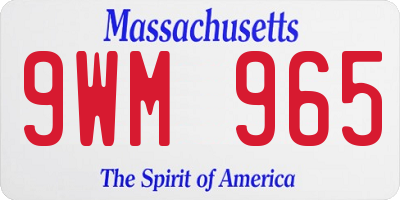 MA license plate 9WM965