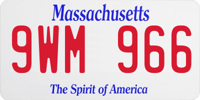MA license plate 9WM966
