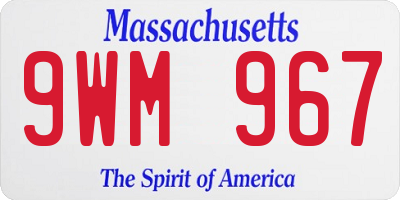 MA license plate 9WM967