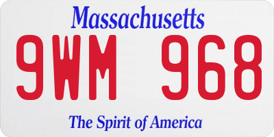MA license plate 9WM968