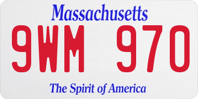 MA license plate 9WM970